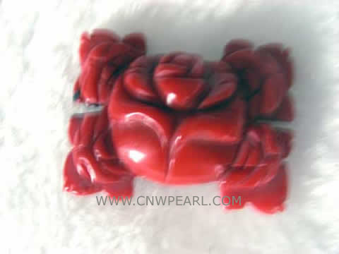 25-40mm red flower shape natural coral pendant