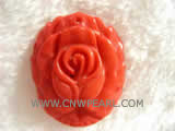 30-35mm orange flower shape natural coral pendant