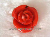 25mm red flower shape natural coral pendant