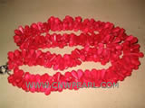 wholesale 32" 8mm red melon seeds shape natural coral necklace