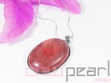 33*40mm red oval coral pendant