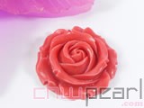 30mm red flower shape natural coral pendant