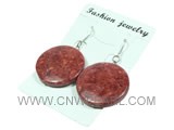 red round coral sterling dangling earrings on wholesale