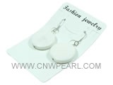 wholesale white round coral sterling dangling earrings
