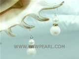 wholesale white color gourd coral sterling dangling earrings