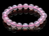 7" 8.5mm pink round natural chalcedony bracelet