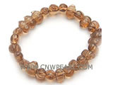 wholesale 7" 8mm coffee irregular tea crystal bracelet
