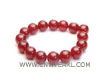 wholesale 7" 12mm round red jade bracelet
