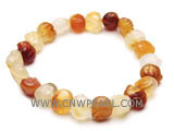 7" 8mm yellow round agate pig bracelet