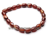 7" 8-10mm red elliptical dream agate bracelet