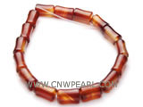 7" 8-10mm red column shape dream agate bracelet