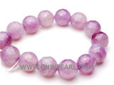 wholesale 7" 14mm purple round Brazil agate bracelet
