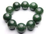 7" 20mm green round jade bracelet