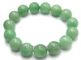 7" 12mm green round jade bracelet