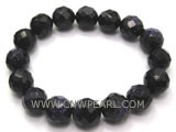 wholesale 7" 8mm blue round face the gravel bracelet