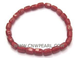 wholesale 7" 8mm red round agate bracelet