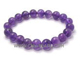 7" 10mm round amethyst bracelet