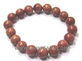 7" 10mm red round gravel bracelet