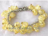 7" 8mm yellow irregular stone spent explosion crystal bracelet