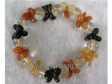 7" multicolor irregular crystal and transparence round bracelet