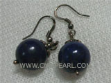 12mm blue round lapus lazuli earrings