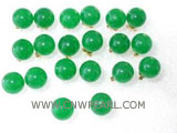9mm green round malay jade earrings