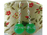10mm green round malay jade earrings