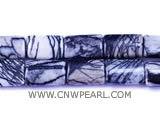 22-30mm black & white rectangle jade loose gemstone beads