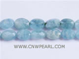 10-14mm light blue elliptical face jade loose gemstone beads