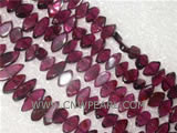 6mm AA carmine leaf garnet loose gemstone strand