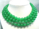 12mm green round malay jade necklace