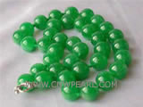 12mm green round malay jade necklace