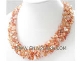 4-7mm 6-7mm red agate gemstone & freshwater pearl necklace