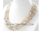 4-7mm 6-7mm gemstone crystal & freshwater pearl necklace