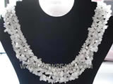 4-7mm 6-7mm white gemstone & white freshwater pearl necklace