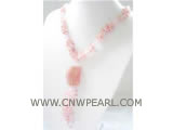 4-7mm,40-30-8mm rectangle & watermelon stone gemstone necklace