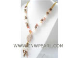 15-20mm yellow gemstone & coffee gemstone necklace