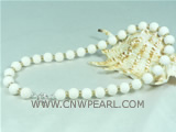 12mm white coral necklace with zircon on wholesale