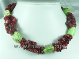 beautiful red coral necklace with turquoise beads