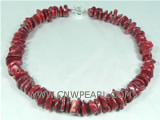 wholesale red irregular shape coral necklace from China