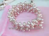 7-8mm purple side drilled freshwater pearl wrap bracelet