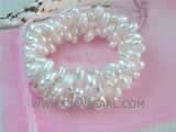 7-8mm white side drilled freshwater pearl wrap bracelet