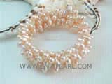 7-8mm pink side drilled freshwater pearl wrap bracelet