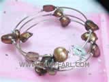 5-6mm coffee blister freshwater pearl wrap bracelet