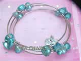 5-6mm blue blister freshwater pearl wrap bracelet
