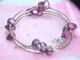 5-6mm amaranth blister freshwater pearl wrap bracelet