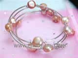 5-6mm orange blister and nugget freshwater pearl wrap bracelet