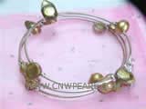 5-6mm dark goldenrod blister and nugget freshwater pearl wrap bracelet
