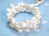 5-6mm white blister freshwater pearl wrap bracelet