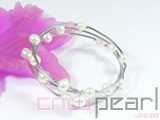 7-8mm white potato freshwater pearl wrap bracelet